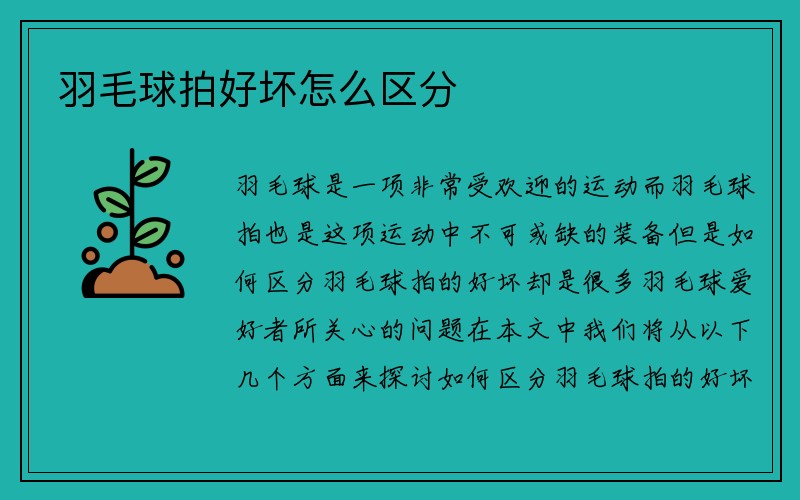 羽毛球拍好坏怎么区分